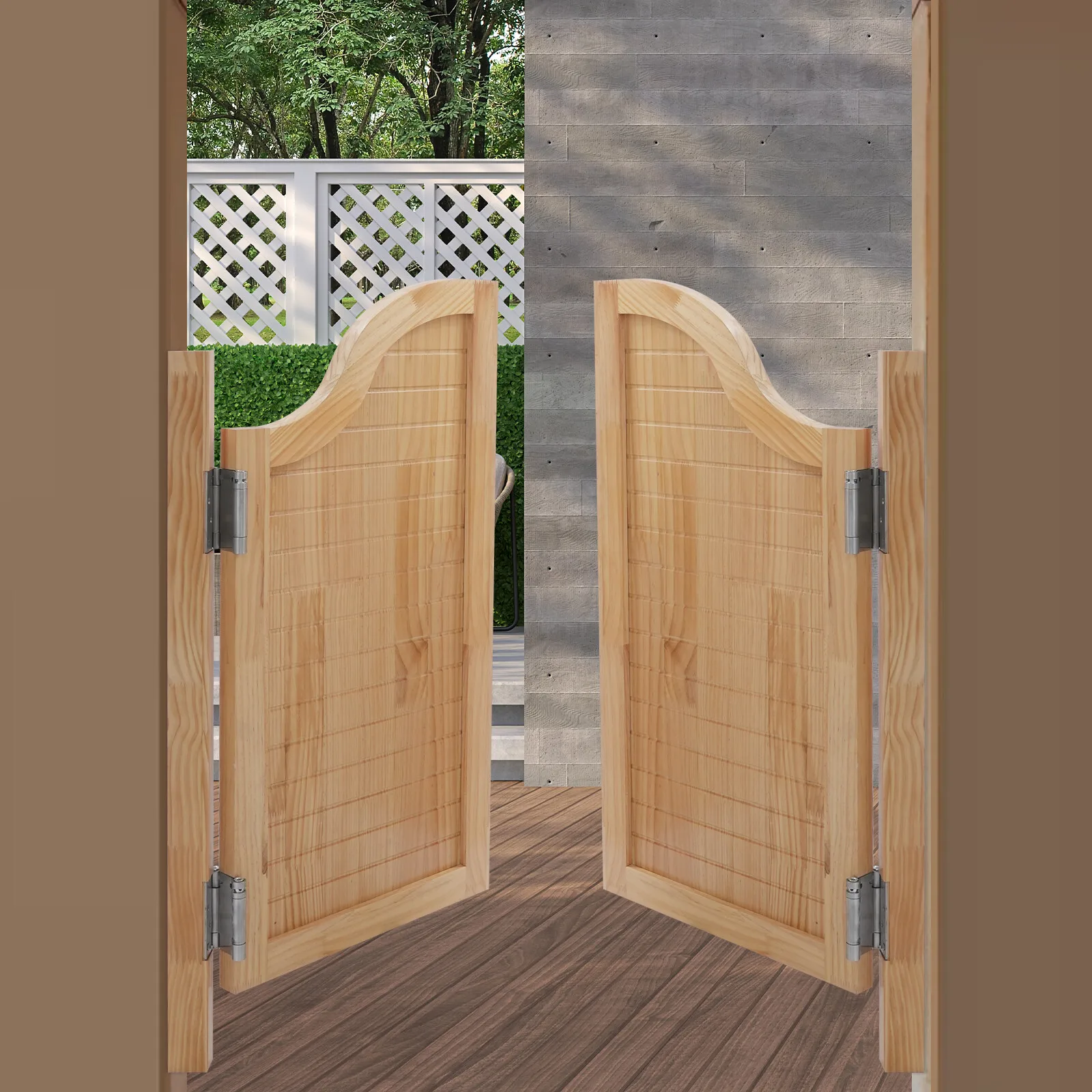 

Solid Pine Wood Swinging Partition Doors 27.5"x35"x1.38" - Heavy Duty Commercial Grade for Restaurant/Retail/Office Entrance
