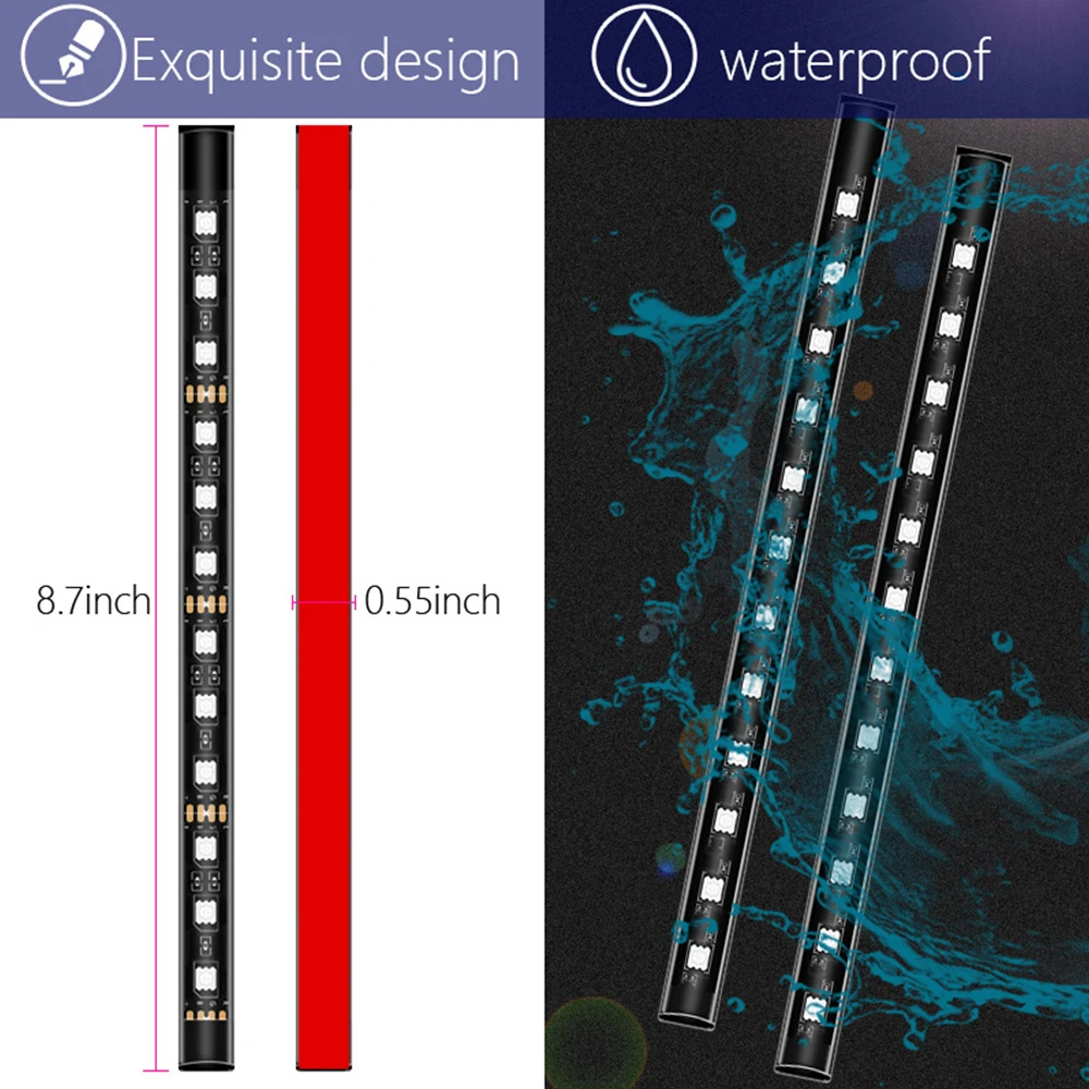 Barra de luces Led automotrices para coche, luz de pie de estado de ánimo Universal, encendedor de cigarrillos, lámpara de atmósfera decorativa USB,