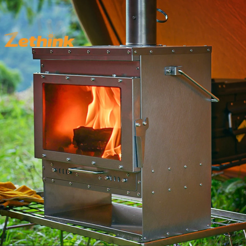 

Compact Portable Stainless Steel Wood-Burning Stove for Outdoor Camping & Hiking for Grilling Adventures