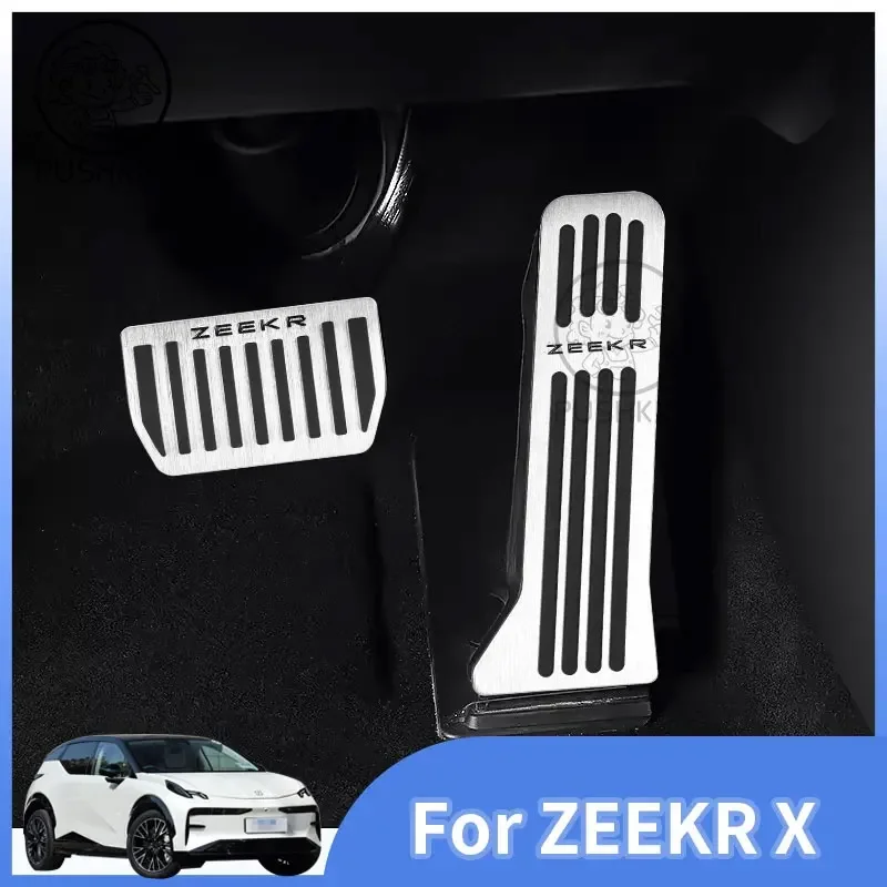 

2Pcs Gas Brake Pedal For ZEEKR X ZEEKR 001 Aluminum AlloyBrake Gas Accelerator Non-Slip Foot Pedal Auto Accessories