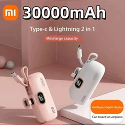 Xiaomi-Mini batterie externe portable 30000mAh, capsule d'alimentation mobile, batterie externe d'urgence, chargeur rapide pour iPhone de type C