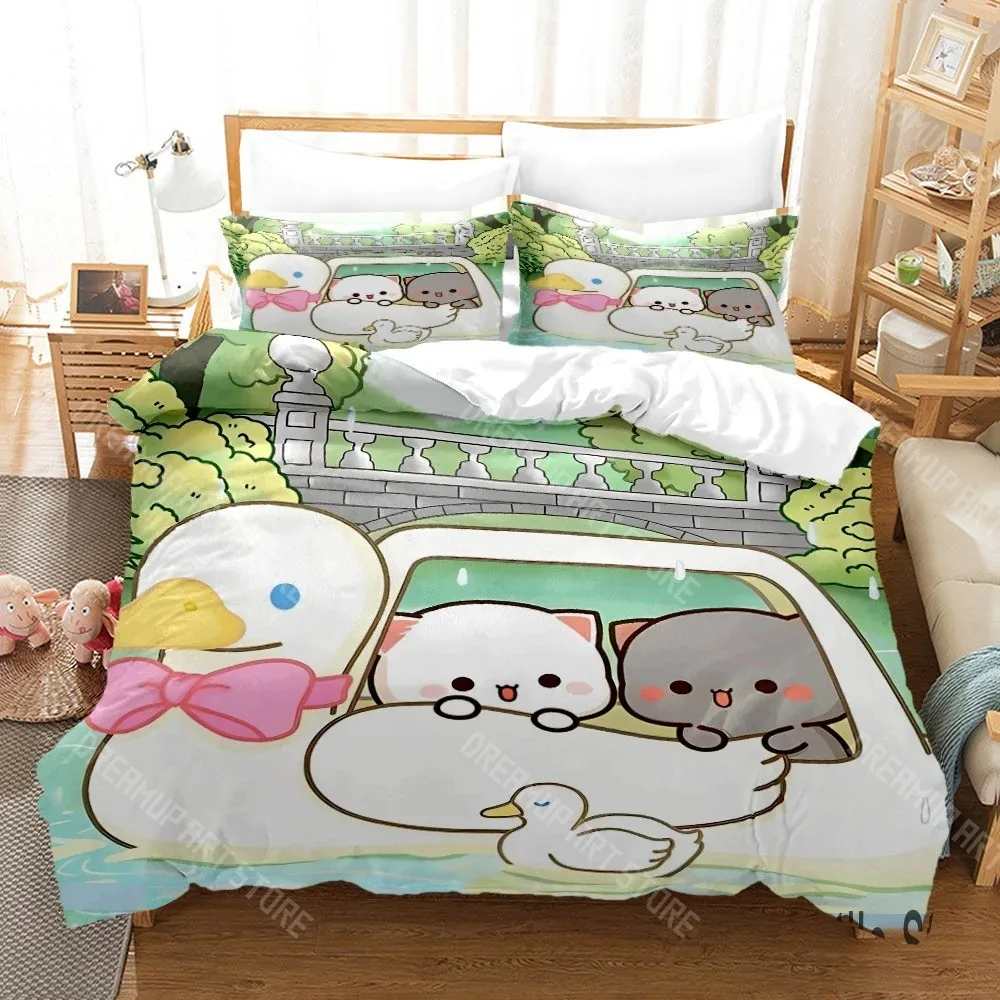 3D Printed Bubu Dudu Cartoon Bear Panda Bedding Set for Boys Girls Duvet Cover Twin Queen King Full Single Double Sizes