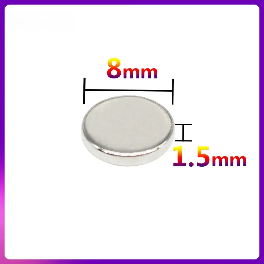 

20/50/100/200/300/500PCS 8x1.5 mm Small Circular Magnets 8x1.5 mm for Home Refrigerators, Offices DIY 8x1.5 mm