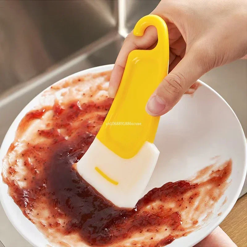 1pc Silicone Pan Scraper Spatula Kitchen Scraper Soft Blade Scraper Non Stick Gentle on Cookware Versatile Kitchen Cleaning Tool