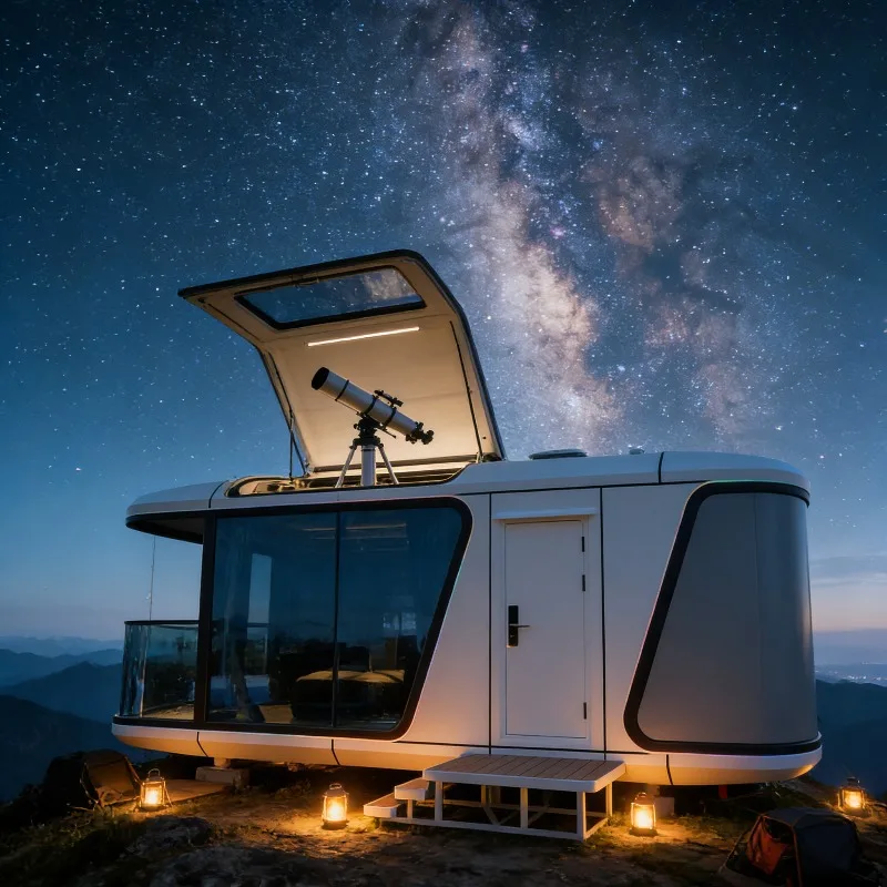 Luxury Extensible Space Capsule Pod Starry Sky Room Removable Mobile Cabin Prefab House for Resort Camping Villa