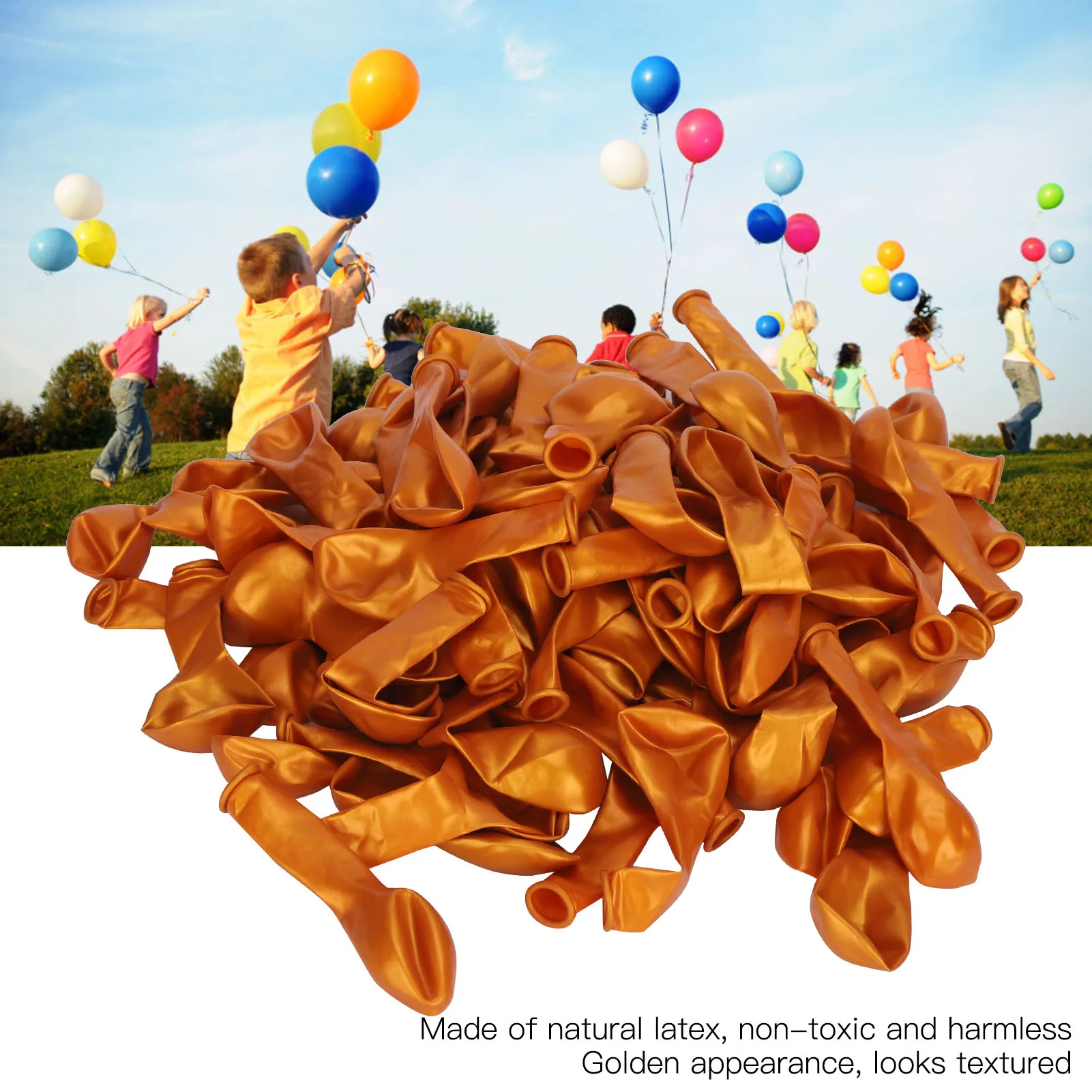 10in Golden Latex Balloon Shiny Exterior for Holiday Party Decorations Bulk Pack Inflatable Festival Ball DIY Birthday Wedding