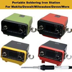 Portable Soldering Iron Station For Makita/Dewalt/Milwaukee/Devon/Worx 18V Li-ion Battery Cordless DIY T12 Welding Station Tool