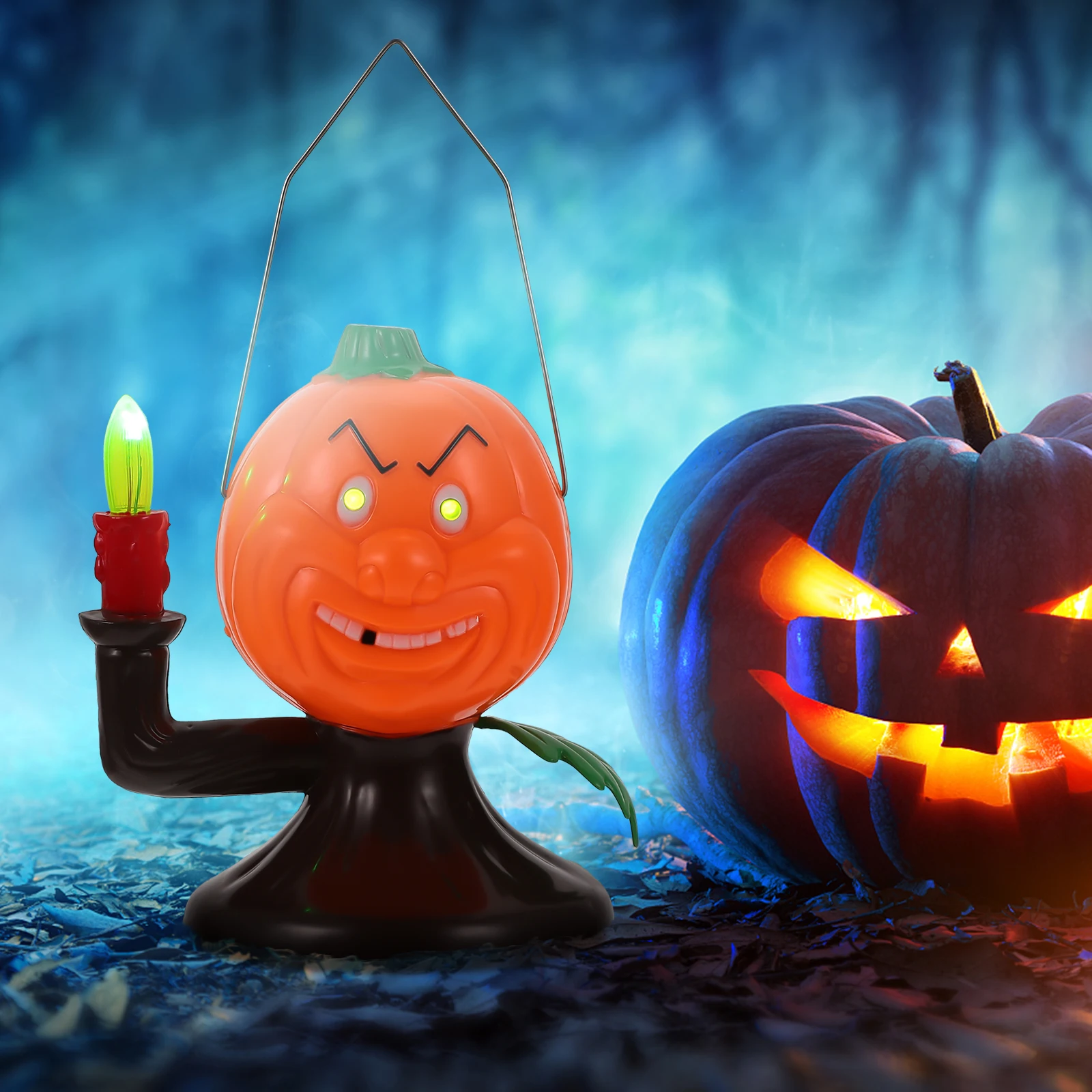 

Glowing Pumpkin Lamp Halloween Decor Scary Ghost Light Sound nament H held Luminous Jack O Lantern Energy Saving Environmental
