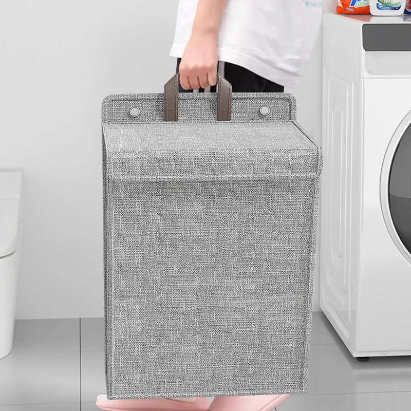 Large Capacity Hanging Laundry Basket Hamper Space-saving Folding Waterproof Clothes Dolls Storage Bag for Bathroom Bedroom