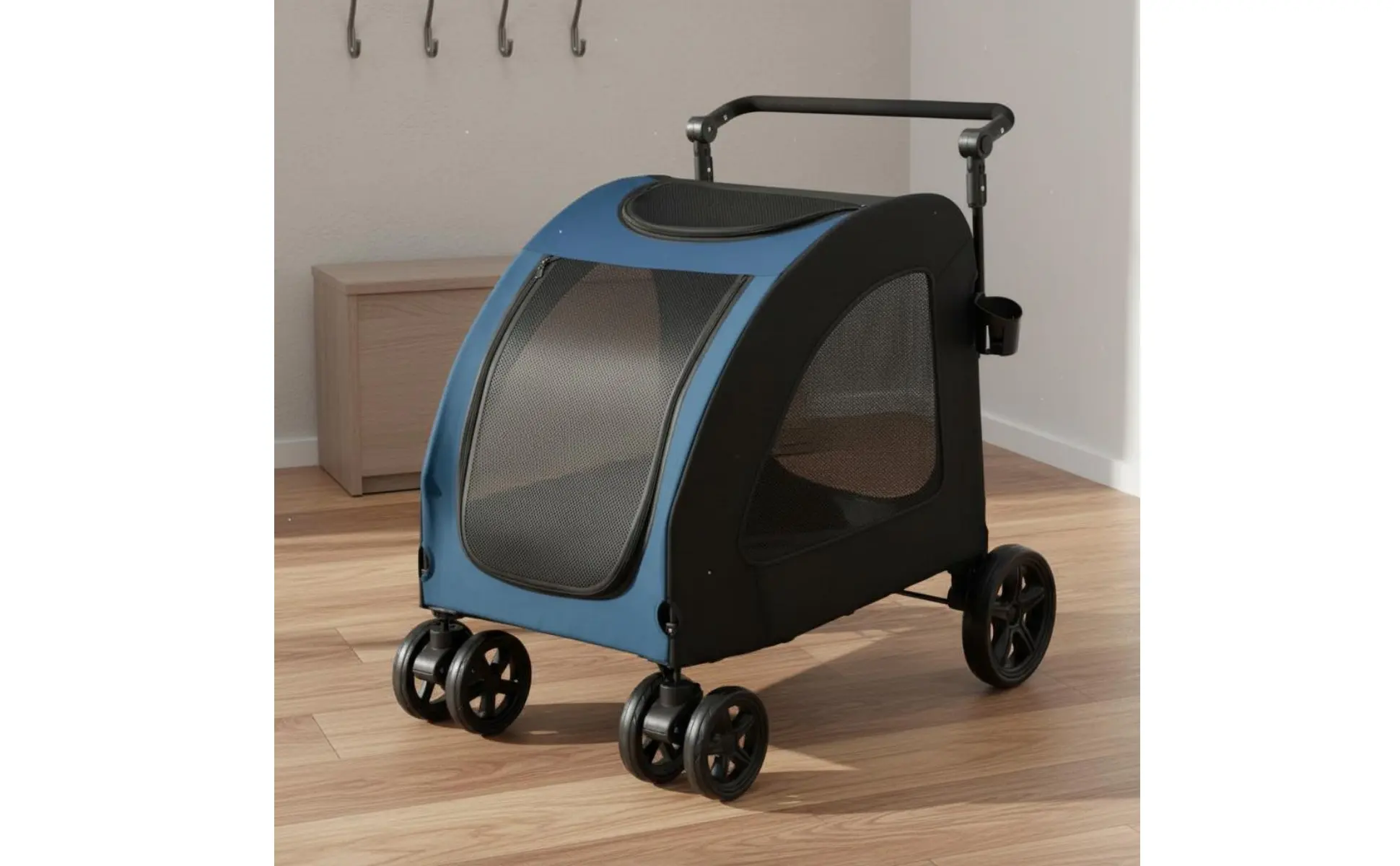 Foldable Dog Stroller Lightweight Feline Stroller Pet Pushcart Large Size Dog Stroller Mesh Sides for Park Foldable Dog Stroller Lightweight Feline Stroller Pet Pushcart Large Size Dog Stroller Mesh Sides for Park