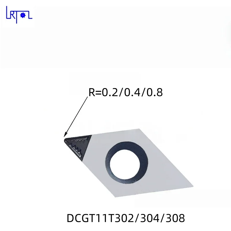 

PCD Insert DCGT070202 DCGT07020204 DCGT07020208 Chip Breaking Turning Tool for Copper Aluminum Magnesium Fibre Glass Plastic