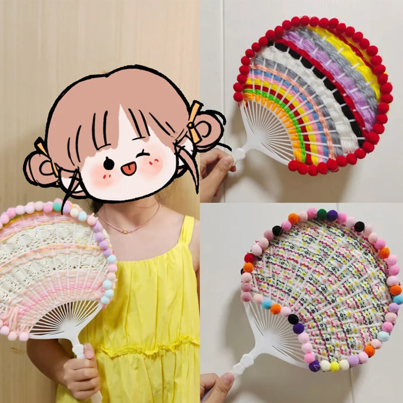 10-Piece White Plastic Creative Durable Japanese Fan Uchiwa DIY Kit Fan Framework For Crafts Hand Fan Making