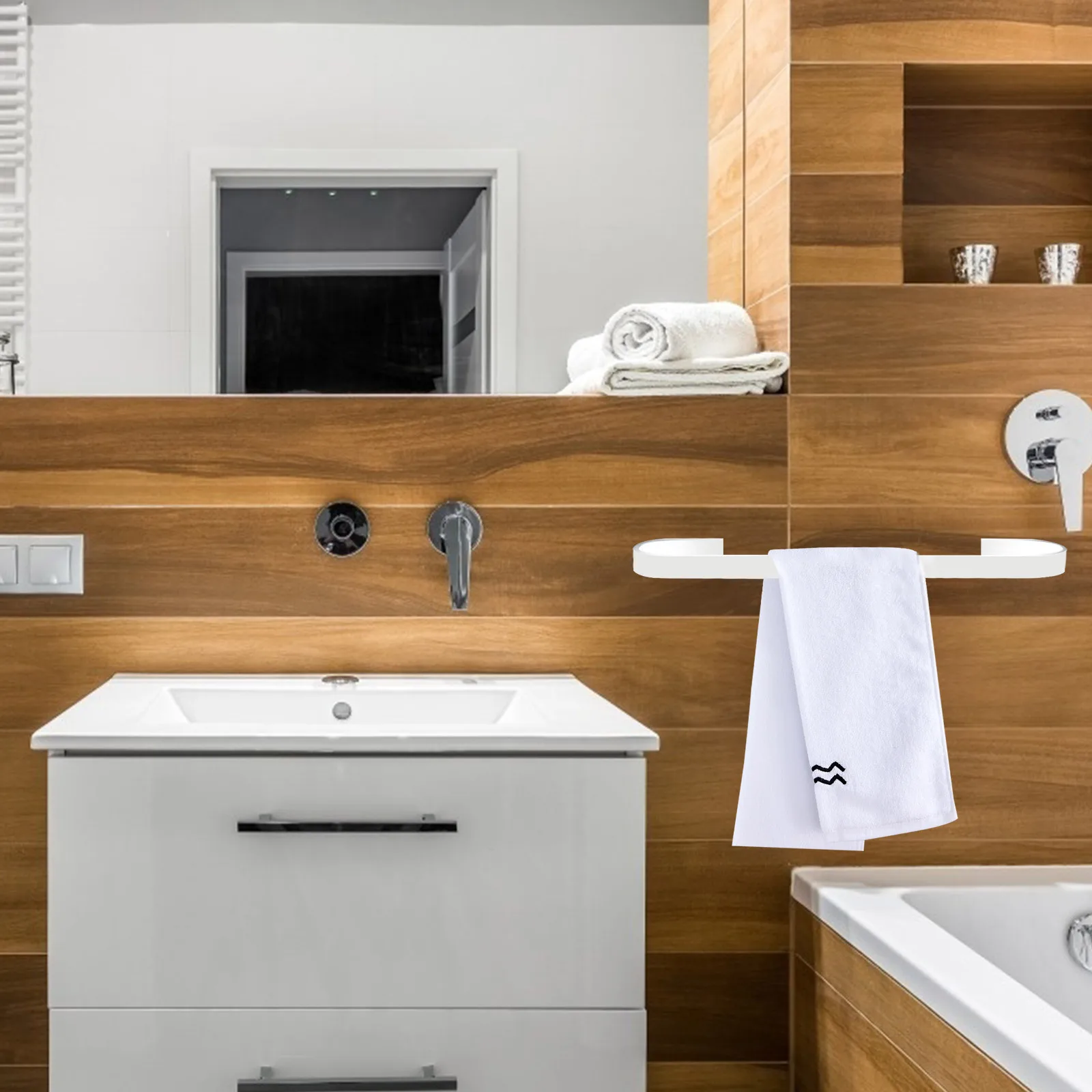 

1Set Space Aluminium Towel Rack Vintage Style Bathroom Towel Hanger Wall Mounted for Quick Drying and Scratch Resistant Use