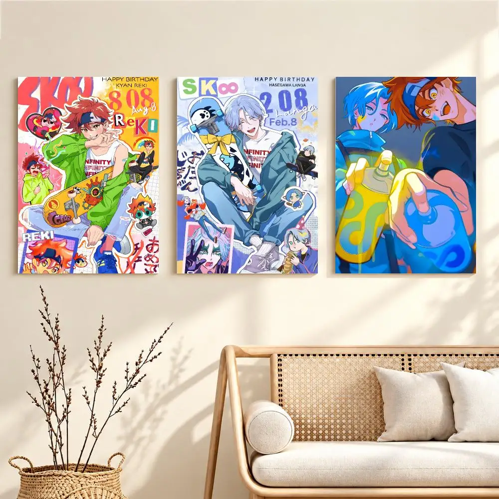 Skateboarding anime SK8 the Infinity Poster Artwork Self Adhesive Indoor Wall Hanging Room Decor Gift