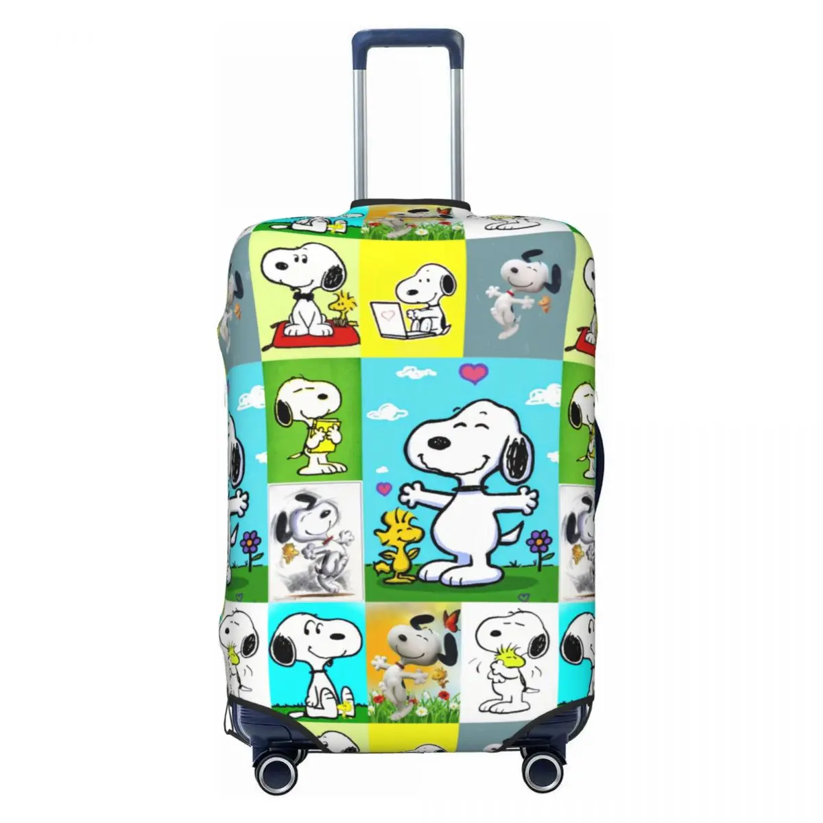 

Cartoon Snoopy Collage Travel Luggage Cover Washable Beagle Dog Suitcase Cover Protector Fit 18-32 Inch