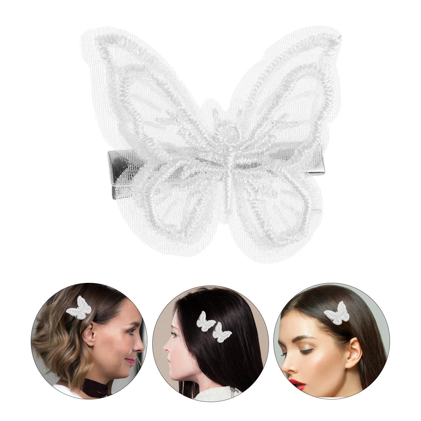 5 Pcs Headgear Lace Butterfly Hair Clip Miss Girls Accessories Fabric Fairy Clips Butterflies Headdress