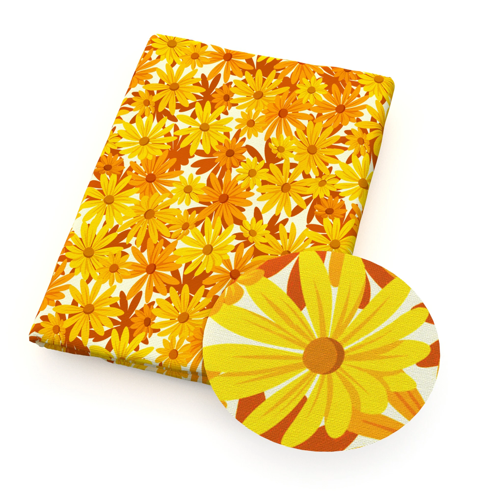 Daisy Flowers Floral Printed Polyester Pure Cotton Material Patchwork Tissue Sewing Quilting Fabrics Needlework DIY Cloth