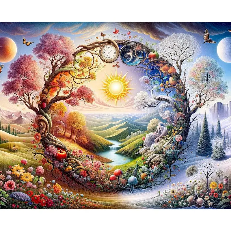

GATYZTORY Four Seasons Scenery 5d Diamond Painting Home Wall Decor Diy Adult Crafts Kits Full Round/Square Craft Supplies Wall