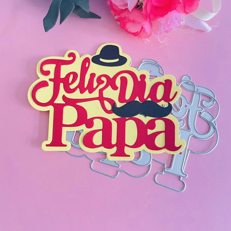 Yeni İspanyolca kelime papa dekorasyon die Metal kesme ölür DIY koleksiyon defteri kağıdı kartları kabartma zanaat Die Cut el yapımı zanaat