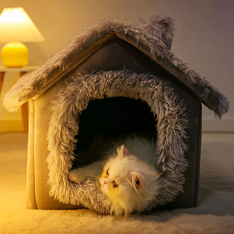 

Foldable Indoor Dog House Kennel Bed With Soft Cushion Warm Pet Nest Sofa For Small Medium Large Dogs And Cats Comfortable Puppy