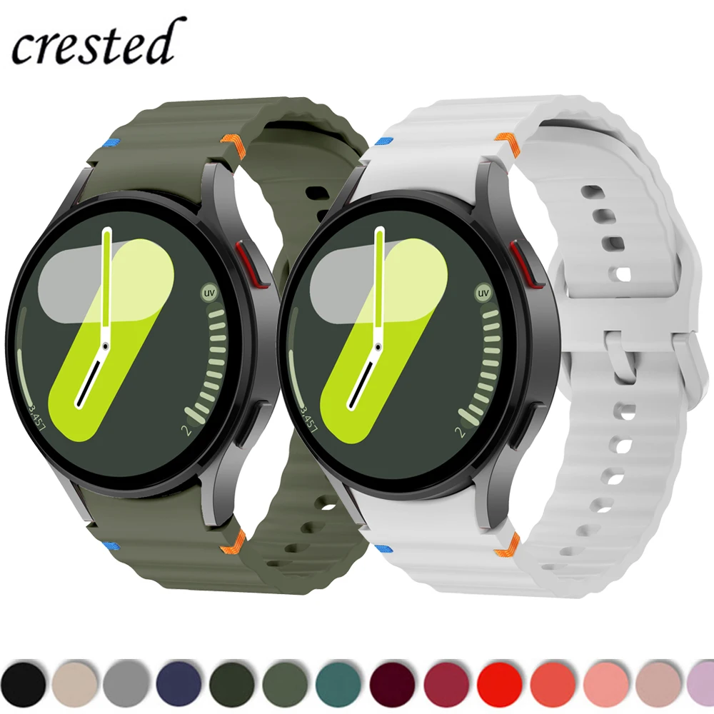 

Ремешок силиконовый для Samsung Galaxy Watch 7 FE 44 мм 40 мм, оригинальный браслет для Galaxy Watch 4 6 Classic 5 pro band 43 мм 47 мм 45 мм