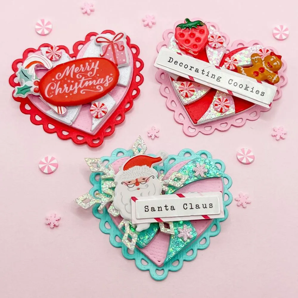 KSCRAFT Heart Peppermint Candy Metal Cutting Dies Stencils for DIY Scrapbooking Decorative Embossing DIY Paper Cards