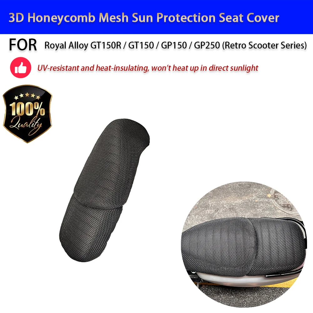 For Royal Alloy GT150R GT150 3D Honeycomb Mesh Seat Cover Sun Protection Cooling Breathable Accesorios Moto Accessori Moto