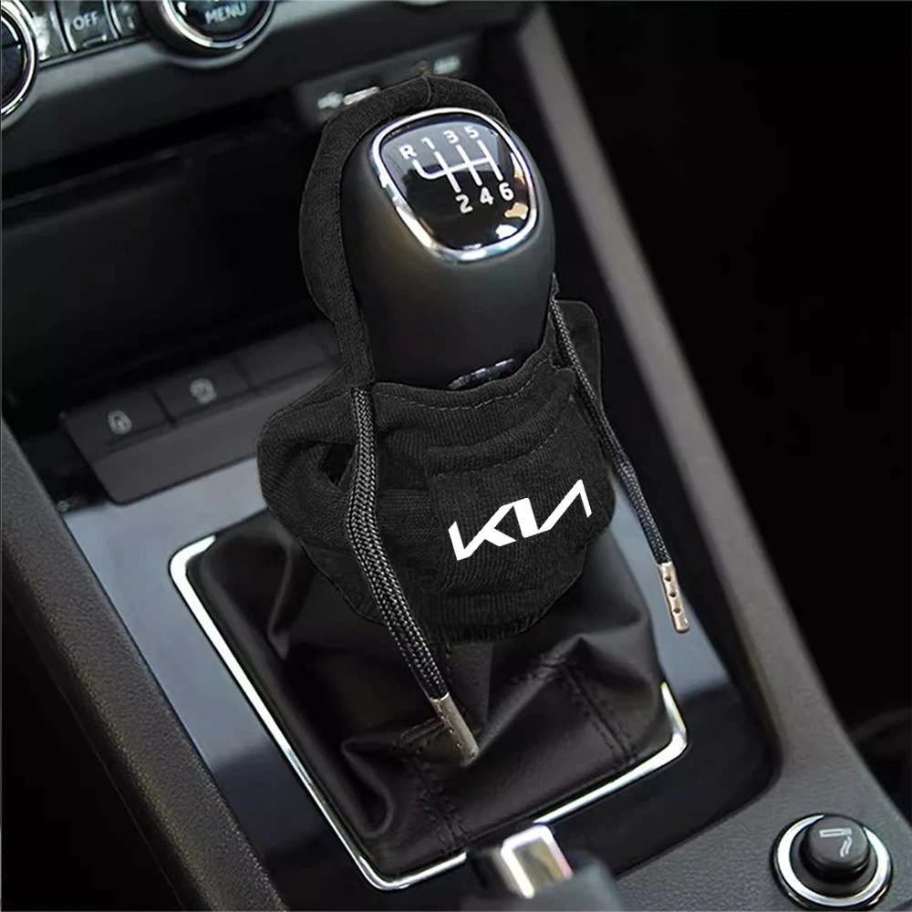 Hoodie Auto Gear Shift Lever Cover Sweatshirt Gearshift Cover Change Lever Knob Car Decorations For KIA Rio Ceed Sportage Soul view 6