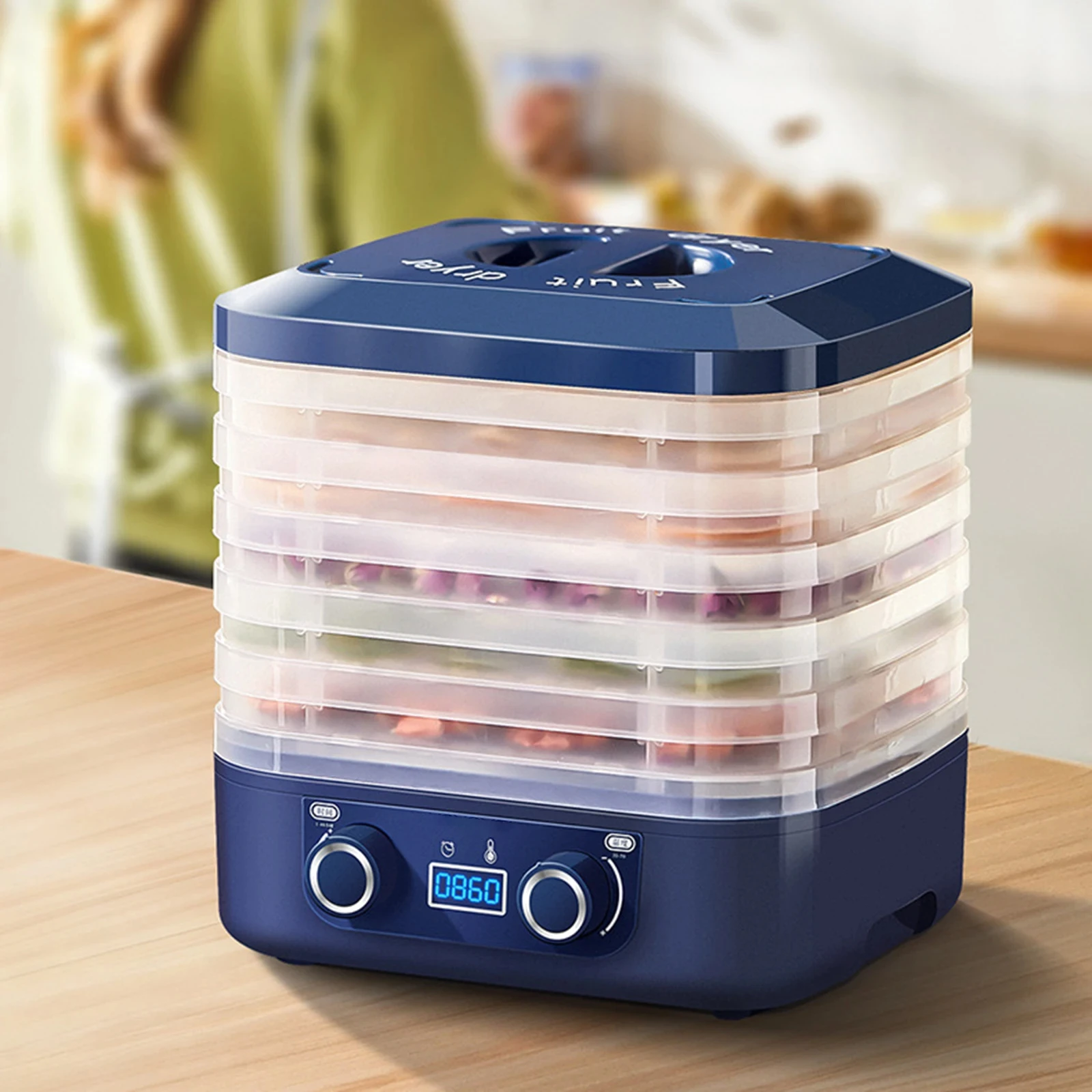 48시간 오래 지속되는 온도 조절 과일 건조 장치 5층 식품 탈수기 스낵 허브 건조기 온도 조절 가능