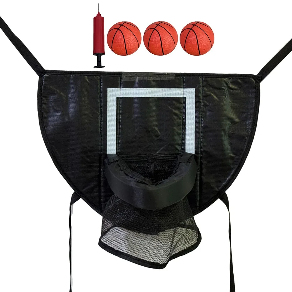 

Складной батут, комплект баскетбольного кольца, безопасное развлечение, портативное баскетбольное кольцо, игрушки с насосом и универсальным мячом