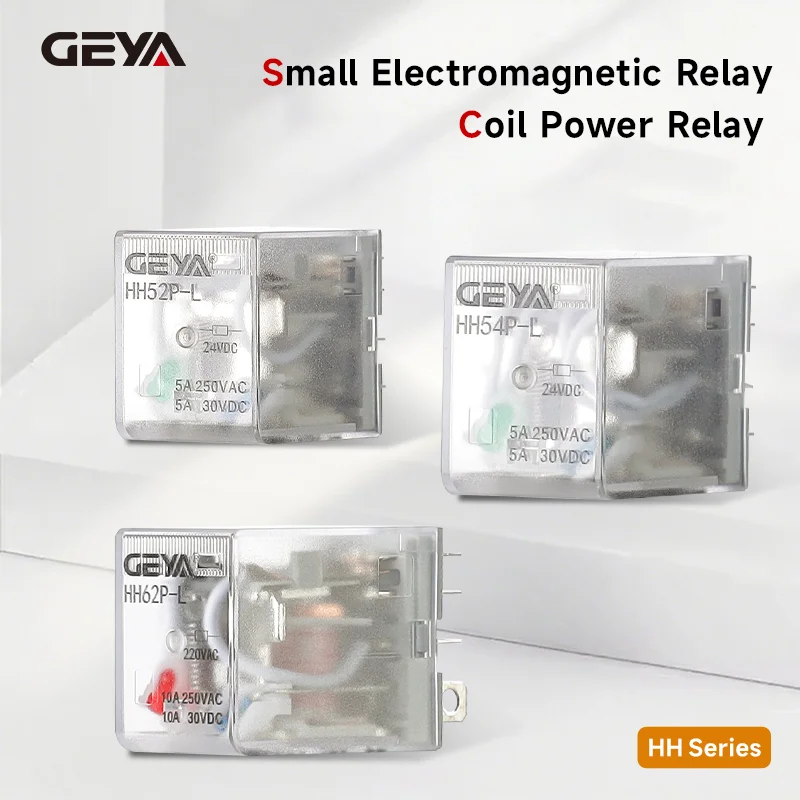 

GEYA General Small Relay Electromagnetic relay HH5 14pins 12V 24V 220V AC/DC Mini Intermediate Relay Coil LED Lamp Power Relay