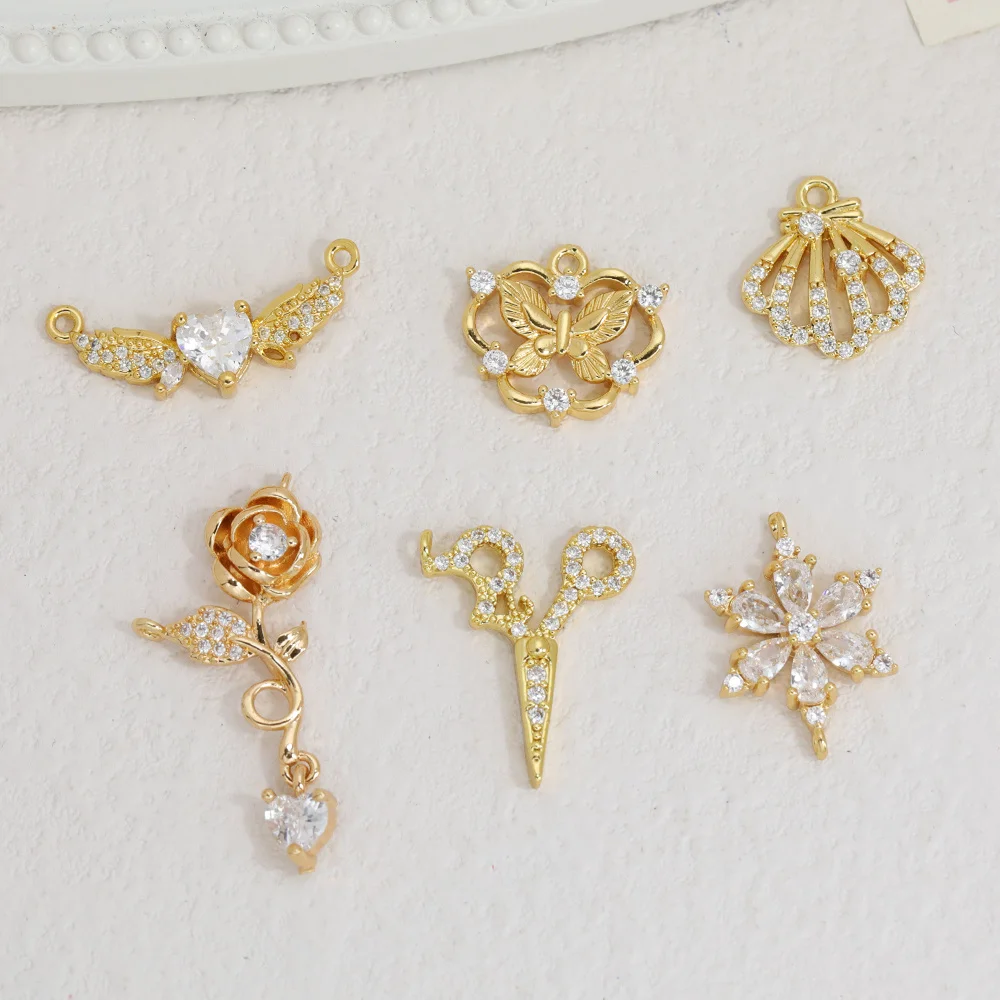 

Cordial Design 50Pcs DIY Pendant Accessories/Flower Shape/Genuine Gold Plating/Hand Made/Jewelry Findings & Components #194875