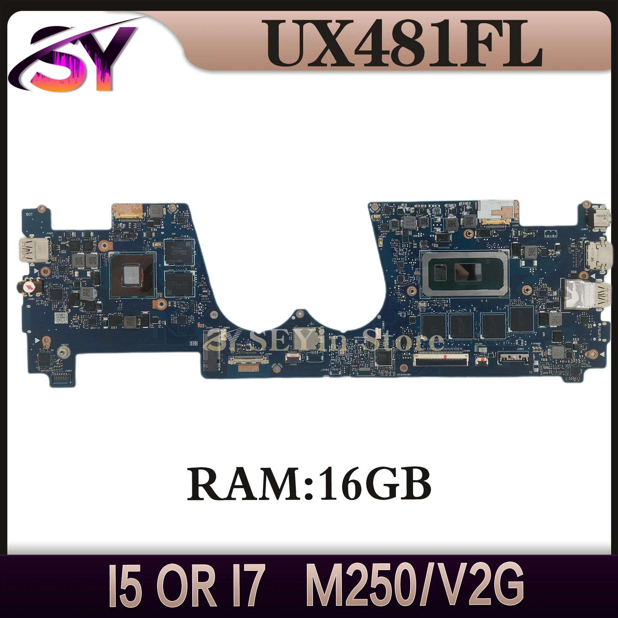 UX481FL Laptop Motherboard i7-10510U i5-10210U 16GB MX150-2G ASUS ZenBook UX481FLC UX481F UX481FL UX481Mainboard