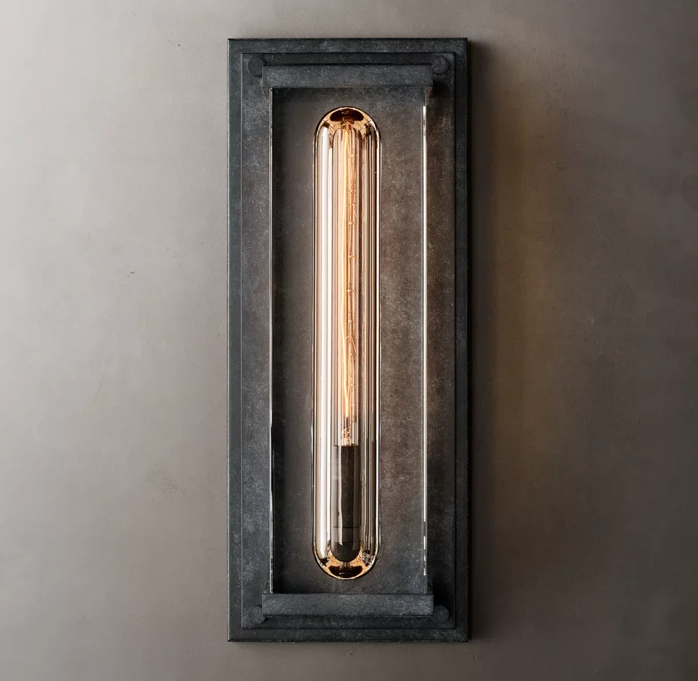 Outdoor Modern Grand 20 Inches Rectangular Sconce Handcrafted Crystal Outdoor Waterproof Decorative Wall Sconce