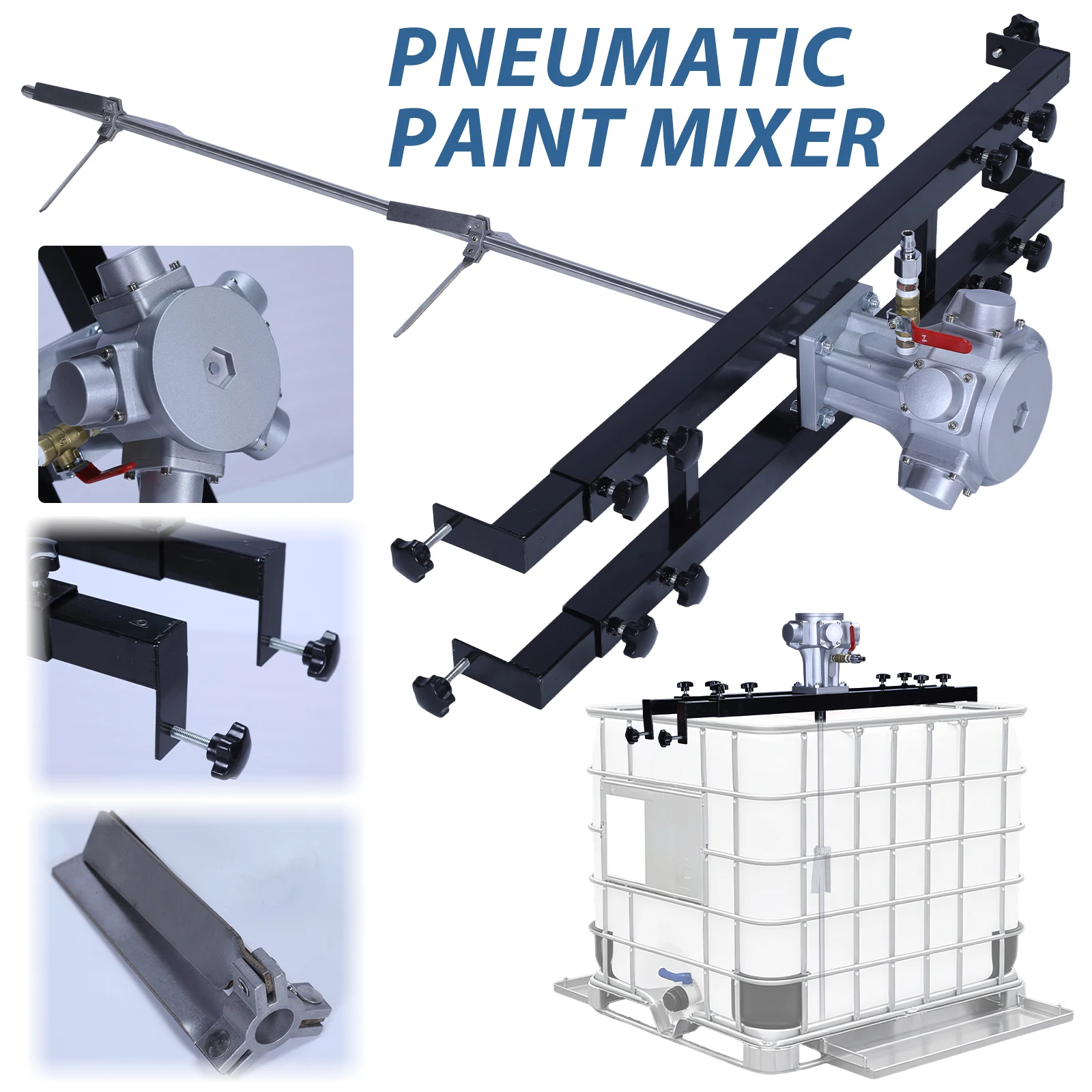 

265 Gallon Paint Stirring Machine Mix Tool with Folding Propeller Tank Barrel Air Mixer for Coating Glue Cement Adhesive Resin