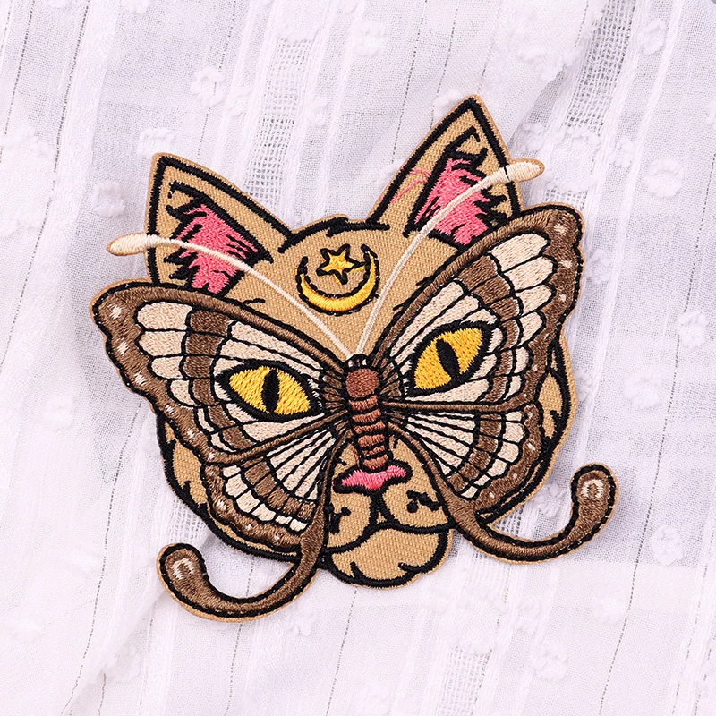 Punk Patch Tiger/Butterfly Embroidery Patch Cartoon Animal/Cat Embroidered Patches Iron On Patches For Clothing Jackets Jean DIY