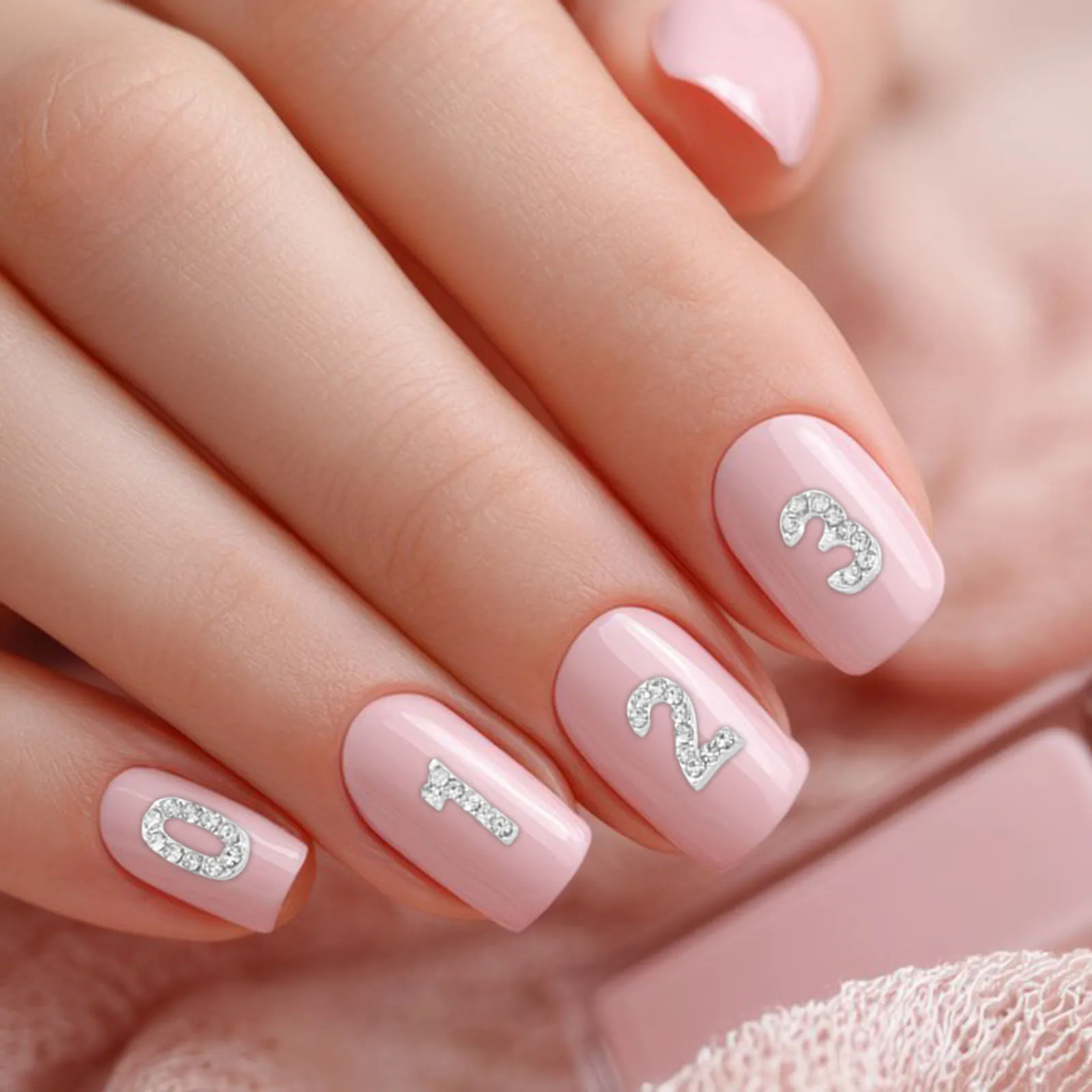 

100Pcs Nail Embellishments Rhinestone Number Flatback Charms Luxury Nail Art Jewelry Unique Nails Accessories for DIY Wedding