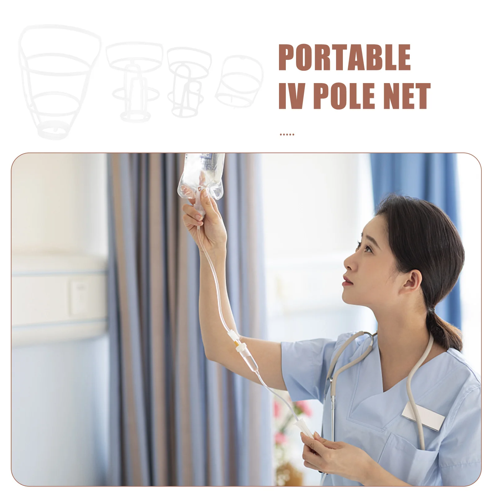 

20Pcs Infusion Bottle Holder Net Cage Plastic Durable Infusion Storage Net Hospital Clinic Iv Drip Stand Portable Saline Bottle