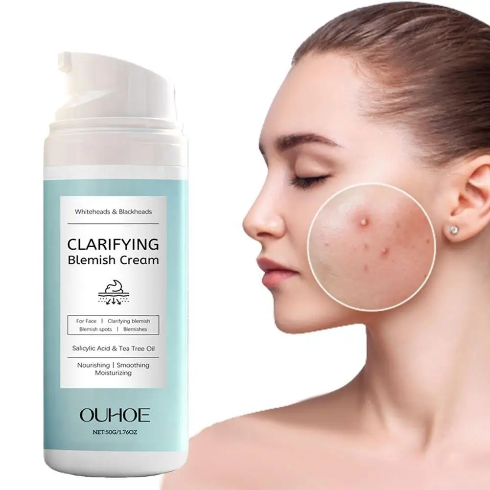 Salicylic Acid Acne Removing Cream Soothing Tea Tree Oil Nourishing Lightweight Non Greasy Moisturizer 50g  Pore Facial Cream view 2