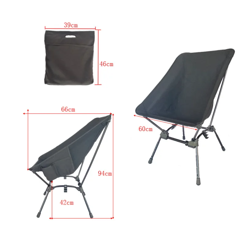 New Outdoor Portable Foldable Camping Chair Height Adjustable Folding Beach Fishing Chair  Camping Retractable square chairs