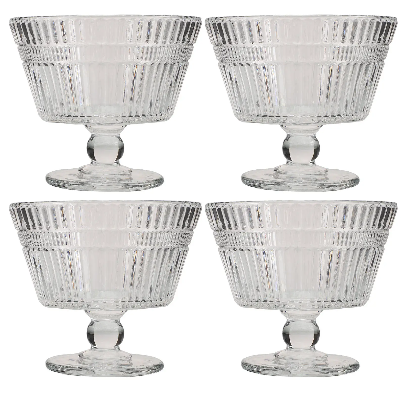 

4Pcs Glass Dessert Bowls Footed Ice Cream Cups Clear Serving Bowls for Sundaes Fruit Pudding Trifle Cocktail Mixed Drinks