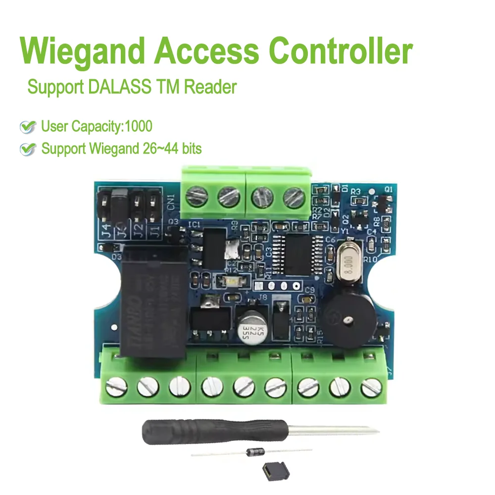 

Мини-контроллер доступа поддерживает считыватель карт Wiegand и модуль контроллера считывателя карт Dallas TM для электронной дверной системы RFID