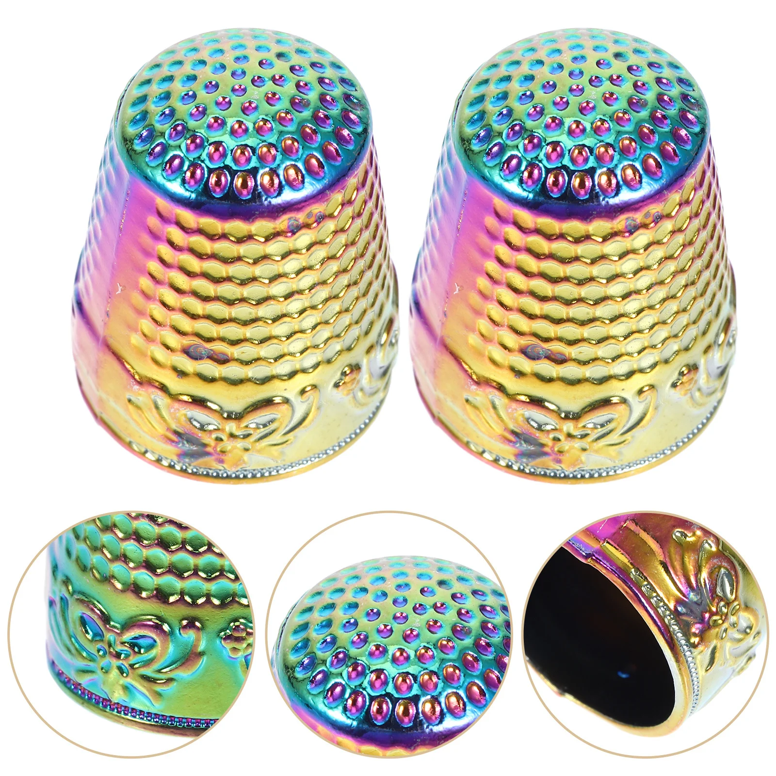 4 قطعة الكشتبانات الخياطة اليدوية المعدنية النحاس إصبع حامي نونسليب اللحف التطريز الحياكة الاكسسوارات الحرفية