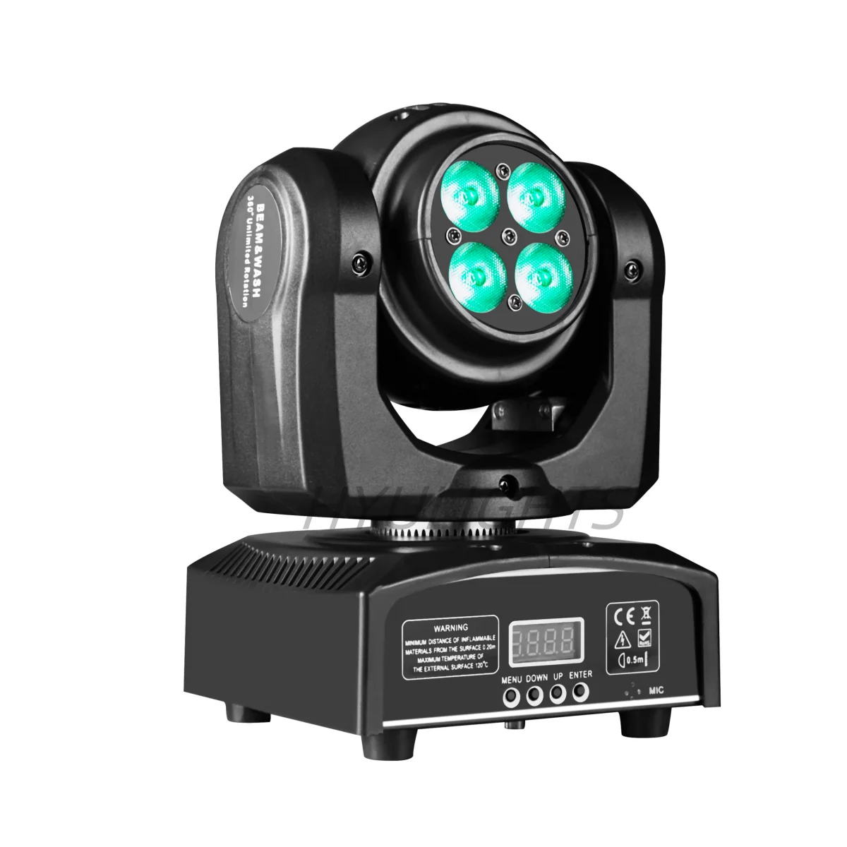 Imagem -02 - Dupla Face Wash e Beam Mini Led Moving Head 360 ° Rotatio Infinito 4in Wash Light com 15w Rgbw Disco dj Stage Iluminação