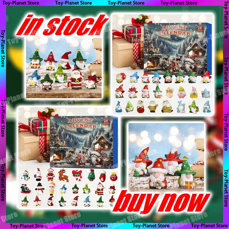 New Dwarf Christmas Advent Calendar 24pcs Set Countdown Box Boxes Birthday Gifts Pvc Dolls Ornaments Decoration Kid Toys Gifts