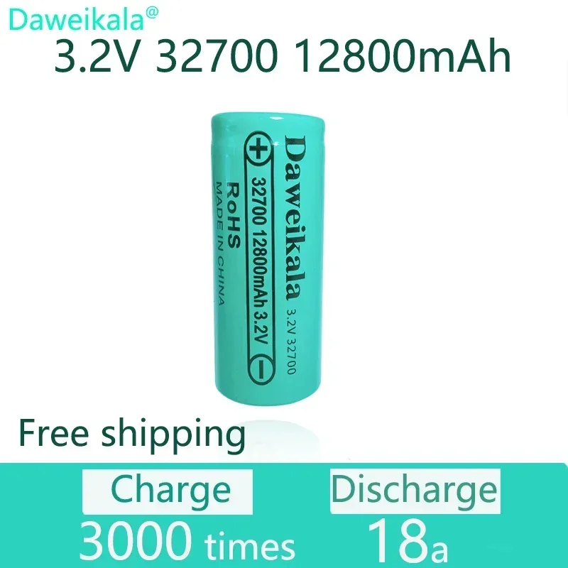 New 32650 12800mAh 3.2V lifepo4 battery Professional lithium iron phosphate power battery Flat head internal resistance below 7