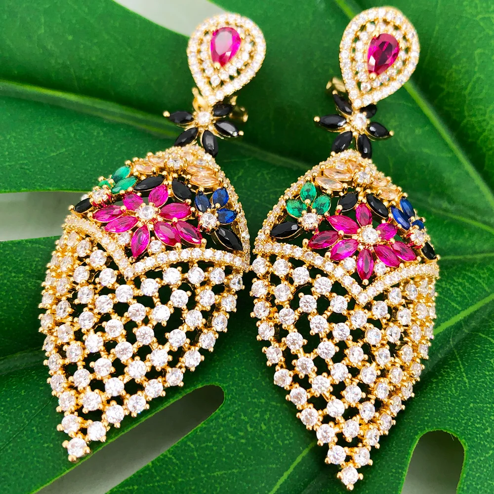 

Missvikki HOT Original Luxury Multicolor Drop Earrings Charm Gift for Women Wedding Trendy Shiny Earrings High Quality