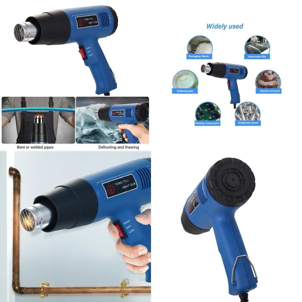 

652F Heating Guns 2000W Variable Temperature Control Fast Heating Heavy Duty Hot Air Guns