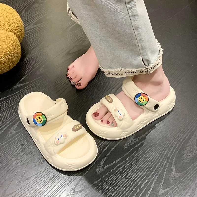Summer Women's Slippers Fashionable Cute Comfortable Home Anti Slip Thick Sole Beach Sandals