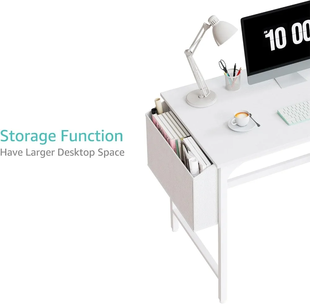 Lufeiya  Small Desk with Drawers - 40 Inch Computer Desk for Small Space Home Office, Modern Simple Study Writing Table